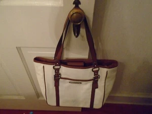 FRANCO STANCO SCHULTERTASCHE WEISS UND BRAUN GUTER ZUSTAND - Bild 1 von 10