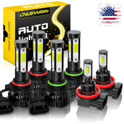 para Pontiac Vibe 2009 2010 6X 6000K LED Faro Alto/Bajo + Bombillas antiniebla Foto 1 de 4