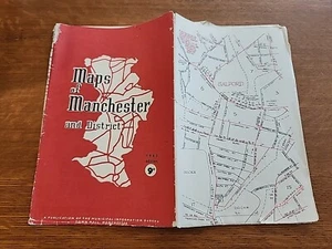 Manchester und Bezirk Vintage Karte, 1963 - Bild 1 von 10