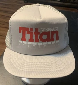 Vintage 1980s General's Titan Batteries Gray Snapback Mesh Back Trucker Hat - Picture 1 of 3