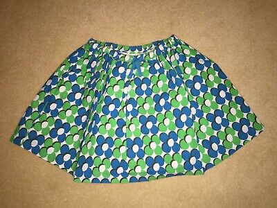 BNIP Mini Boden Girls Green/Bright Blue 'Retro Flower' Print Skirt - Age 4-5 Yrs • 9.80€