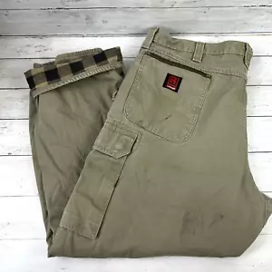 Wrangler Riggs Workwear Flannel lined Carpenter Cargo Pant 42x30 Ripstop - Picture 1 of 14