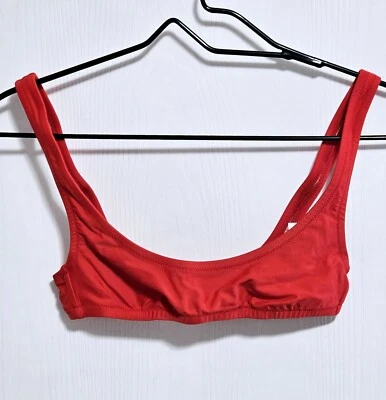 J. Crew Heritage 比基尼上衣红色女式大圆领内衬 XXS BX611 全新带标签 — 第 1/4 张图片