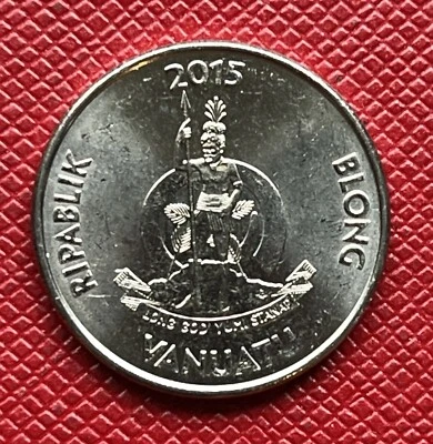 Vanuatu 2015 Plated Steel 10 Vatu. Coconut Crab. Canberra Mint. UNC BU. KM# 128 - Image 1 of 2