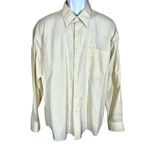 SAINT LAURENT (YSL) Yves Saint Laurent Camicia gialla a quadri manica lunga uomo taglia 17 (34 35) XL