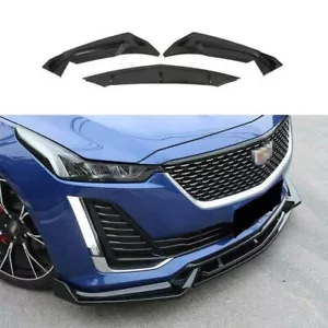 For Cadillac CT5 CT5-V 2020-2023 Glossy Black Front Bumper Lip Spoiler Bodykit - Foto 1 di 7