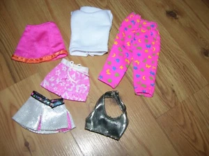 Barbie Lot Genuine Mattel Skirts Shorts & Capri With 2 Tops - Picture 1 of 6