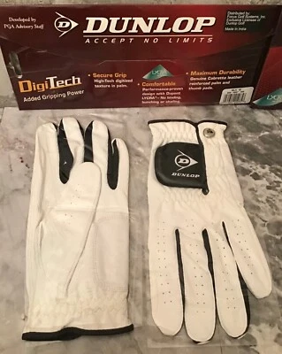 DOS Guantes de Golf Dunlop DigiTech Para Hombre Izquierdos MEDIANOS con Cuero Cabretta y Lycra Foto 1 de 4