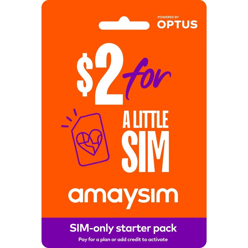 AUSTRALIAN AMAYSIM PREPAID MOBILE SIM CARD KIT STARTER PACK STANDARD MICRO NANO - Image 1 of 1