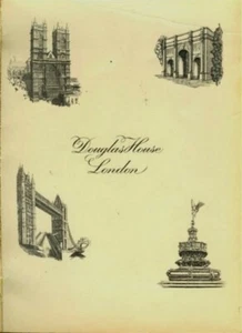 DOUGLAS HOUSE RESTAURANT SPEISEKARTE WEINKARTE LONDON ENGLAND UK WERBUNG. JANUAR 1968 - Bild 1 von 3