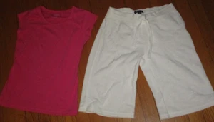 Gap Kids White Terry Bermuda Shorts Girls 14-16 XXL Talbots T-Shirt Top Pink 14 - Picture 1 of 5