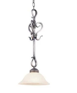 Landmark Lighting 252-BK 12"W Full Sz Buckingham Collectn Black 1-Light Pendant - Picture 1 of 4