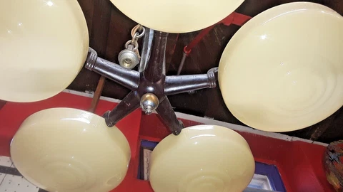 Electrolier ? Glass & Chrome Slip Shade Transitional MCM Chandelier  1930-1950 Cover
