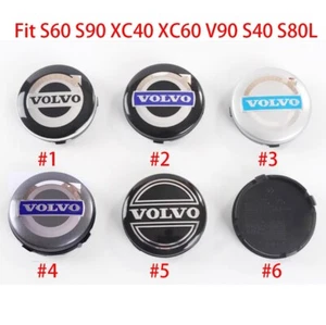 4 x 64mm Alloy Hub Wheel Centre Caps Set Emblem Top Quality For Volvo XC60 90. - Picture 1 of 11