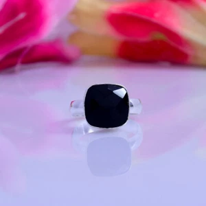 Precioso Ónice Negro Piedra 925 Plata de Ley Handmade Anillo Todos los Tamaños - Imagen 1 de 3