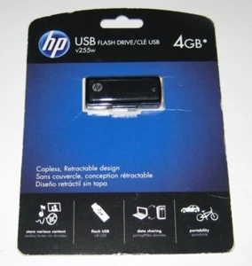 THE HP V255W USB FLASH DRIVE 4GB - CAPLESS RETRACTABLE DESIGN - NEW SEALED - Picture 1 of 2