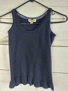 Burberry London girls shirt tank top size M casual comfort navy blue knit  - Picture 1 of 6