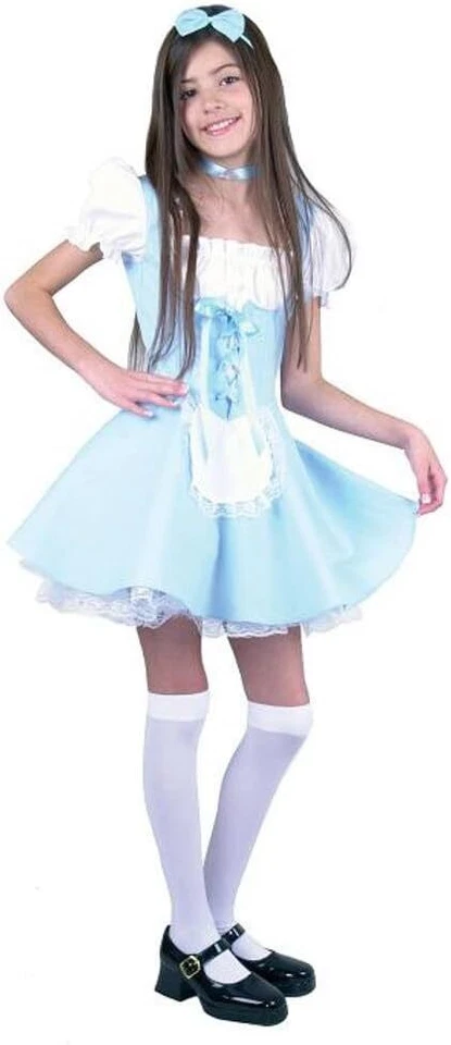 Alice Cotton Dress Wonderland Fairy Tale Fancy Dress Up Halloween Child Costume - Image 1 of 2