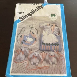 Simplicity 6427 baby bunny big and diaper bag crib toys pattern uncut - Picture 1 of 4