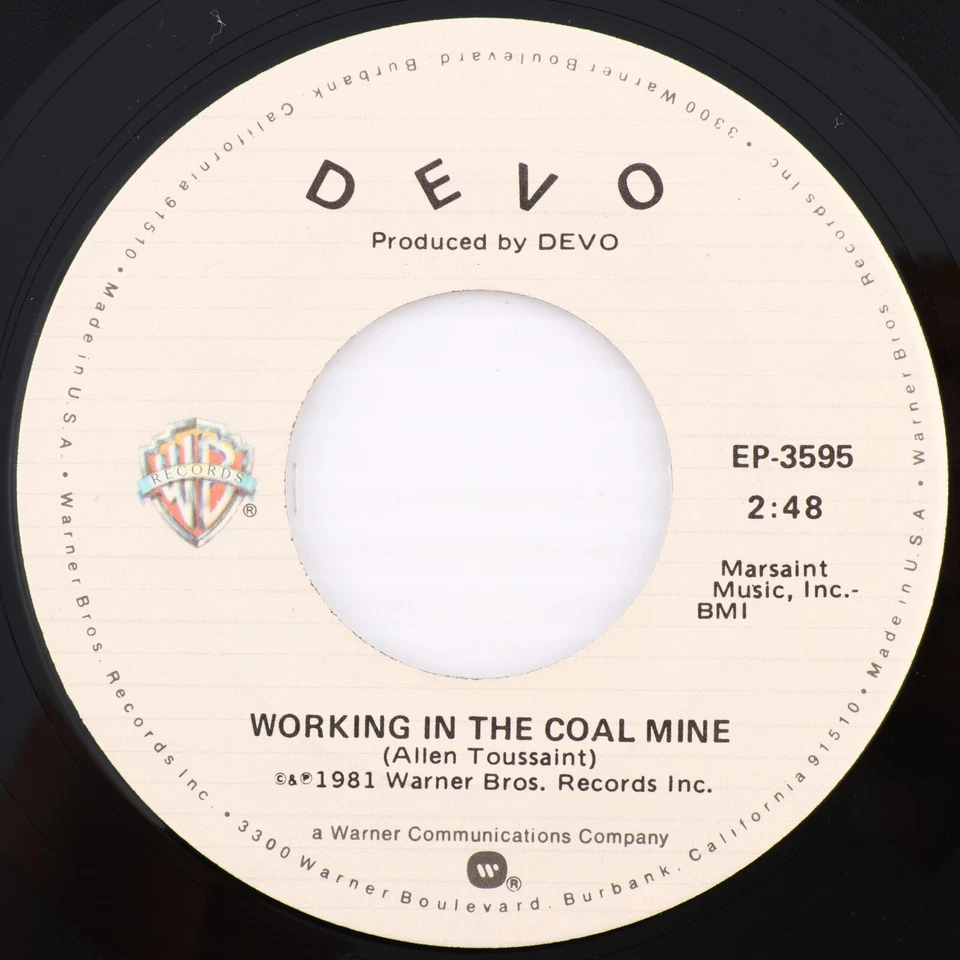 Devo – Working In The Coal Mine / 1981 Specialty Pressing  45 rpm Single EP-3595 - Image 1 of 4