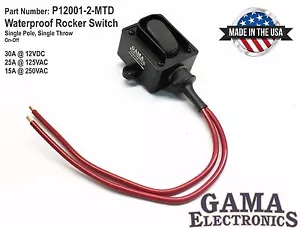 Interruptor basculante de encendido y apagado sellado impermeable 30 amperios - P12001-2-MTD - Imagen 1 de 2