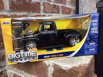JADA 1/24 BIGTIME MUSCLE Preto 1956 FORD F-100 PICAPE NOVA🔥🔥 - Imagem 1 de 4