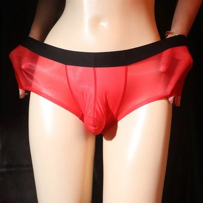 Hombres Aceite Brillante Transparente Ultra-delgado Bragas Sexy Brillante Triángulo Calzoncillos Ropa Interior Foto 1 de 4