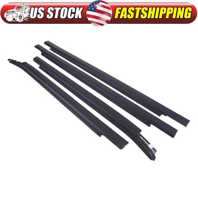 4Pcs Weatherstrip Outer Lower Window For Toyota Tundra 2000-2006 Double Cab Foto 1 de 4