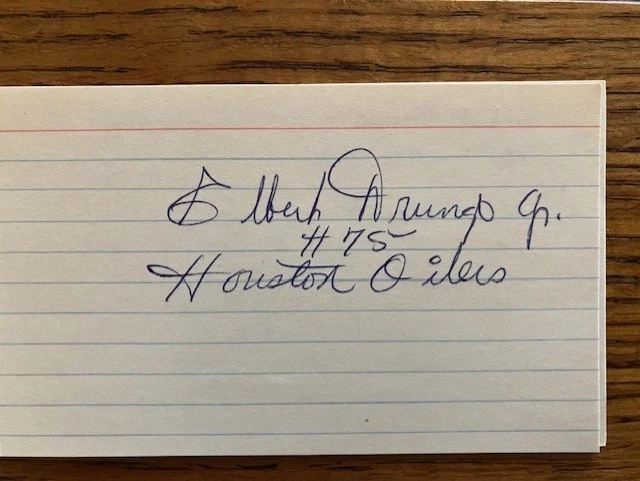 Elbert Drungo 签名 3x5 索引卡,田纳西州,NFL 油人队,D. 2014 — 第 1/1 张图片