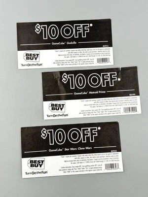 2002 BEST BUY Nintendo GameCube Coupons - Metroid Prime Godzilla Star Wars RARE! - Image 1 of 4