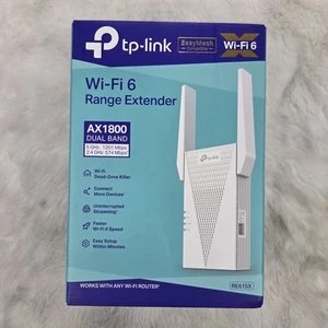 TP-Link AX1800 Dual Band Wi-Fi 6 Range Extender | 5 GHz 1201 Mbps | RE615X - Afbeelding 1 van 4