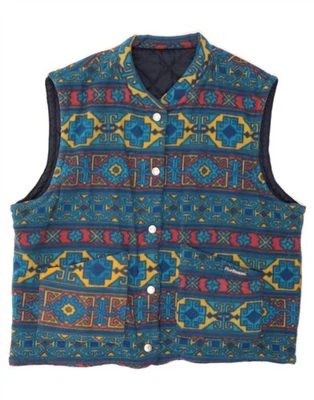 Colete feminino ROY ROGERS de lã reversível Reino Unido 18 GG azul Fair Isle DG35 - Imagem 1 de 4