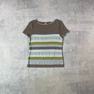 Oleana Norway Wool & Silk Striped T-Shirt - Picture 1 of 8