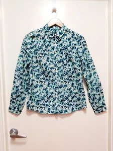 SPORTSCRAFT Size 8 BNWT 'Tania Shirt Sapphire' Silk & Cotton Shirt RRP $139.95 - Picture 1 of 5