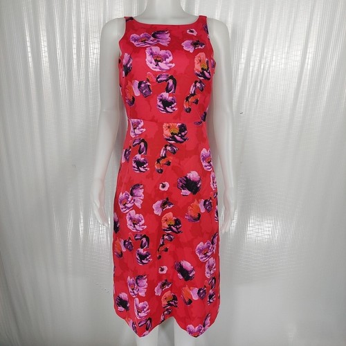 PALM ANGELS Abito tubino Banana Republic rosso papavero donna tg 4 P floreale chic senza maniche nuovo con etichette