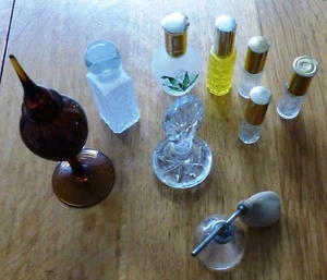 VINTAGE LOT Lot of 10 Vintage Dainty Art Glass Perfume Bottles - Picture 1 of 22
