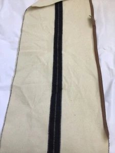 Vintage Pendleton Remnant Double Weave White, Navy Tan Trim 19" L x 67" W - Picture 1 of 7