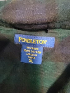 Pendleton Herren Flanell Pyjama Hemd Oberteil XL blau grün Tartan Knopfleiste  - Bild 1 von 3