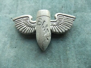 Motorcycle Bike Badge Blitz Winged Bomb Hells Angel Rocky Poker cap badge - Picture 1 of 2