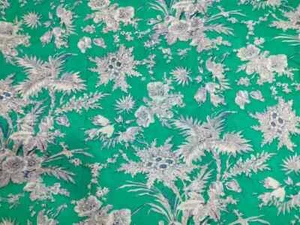 25 Yards Fabric Indian Green Floral Hand Printed Cotton Fabric Sewing Fabrics - Picture 1 of 7