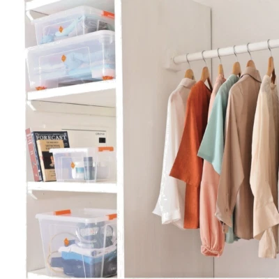 BPA Free 5L Plastic Storage Box with Locking Lid, Stackable Transparent Organize - Image 1 of 4