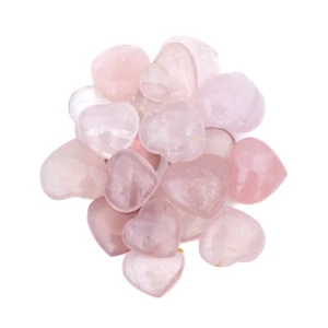 Piedra preciosa de cuarzo rosa pulida para corazones con forma natural cristales rosados amor curación - Imagen 1 de 3