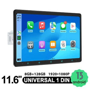 11.6" Android Floating Stereo Single Din JOYING Android 13 Car Stereo Octa Core - Imagen 1 de 16