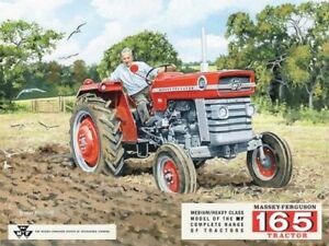 Nuffield Tractor Farmyard Machinery Countryside Large Metal/Steel Wall Sign