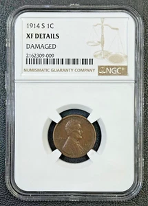 1914 S Wheat Cent in NGC Extra Fine Brown, Key Date, Low Mintage Coin - Picture 1 of 5