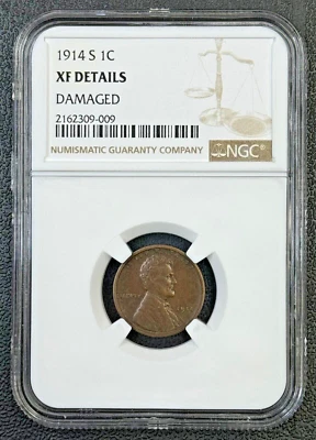 1914 S Wheat Cent in NGC Extra Fine Brown, Key Date, Low Mintage Coin - Image 1 of 4