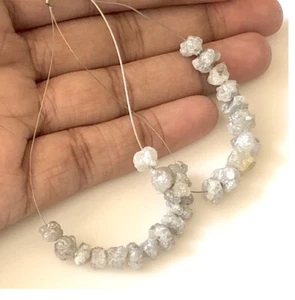 1 pz diamante grezzo bianco grigio naturale foro 1,0 mm forato 5 mm/8 mm diamante non tagliato - Foto 1 di 7