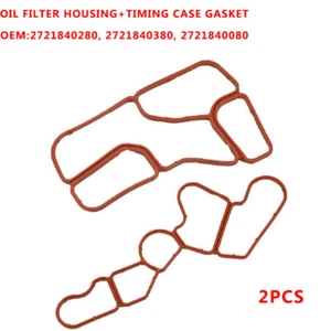 Engine Oil Filter Housing Gasket & Oil Cooler Gasket Fits Mercedes M272 Engine - Picture 1 of 7