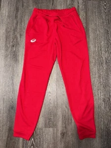 ASICS French Terry Cuffed Jogger Sweatpants Pants TEAM RED Unisex Red Size Small - Picture 1 of 5