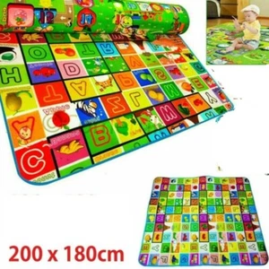 200X180CM 2 SIDE PLAY MAT KIDS CRAWLING EDUCATIONAL GAME SOFT FOAM PICNIC CARPET - Picture 1 of 6